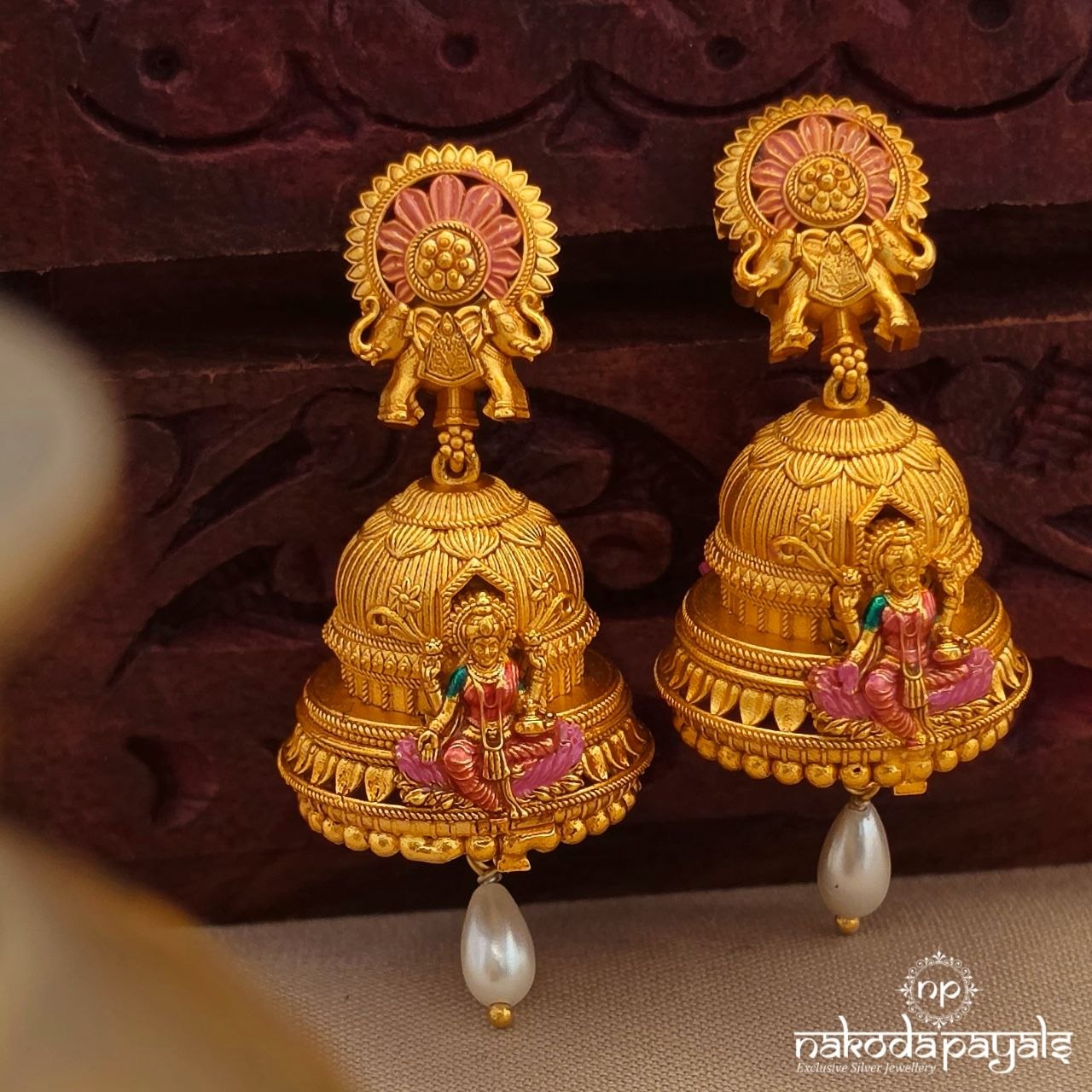 Floral Lakshmi Jhumka (Ge10833)