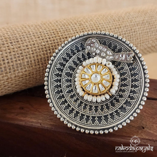 Kundan Pearled Finger Ring (F2520)