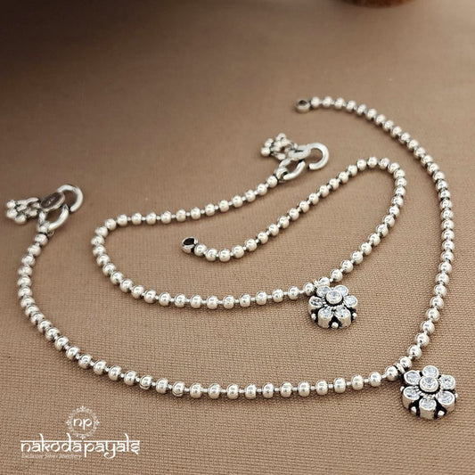 White Floral Anklets (A6678)