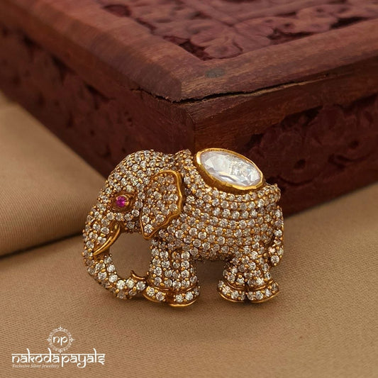 Elephant Moissanite Brooch (St4008)