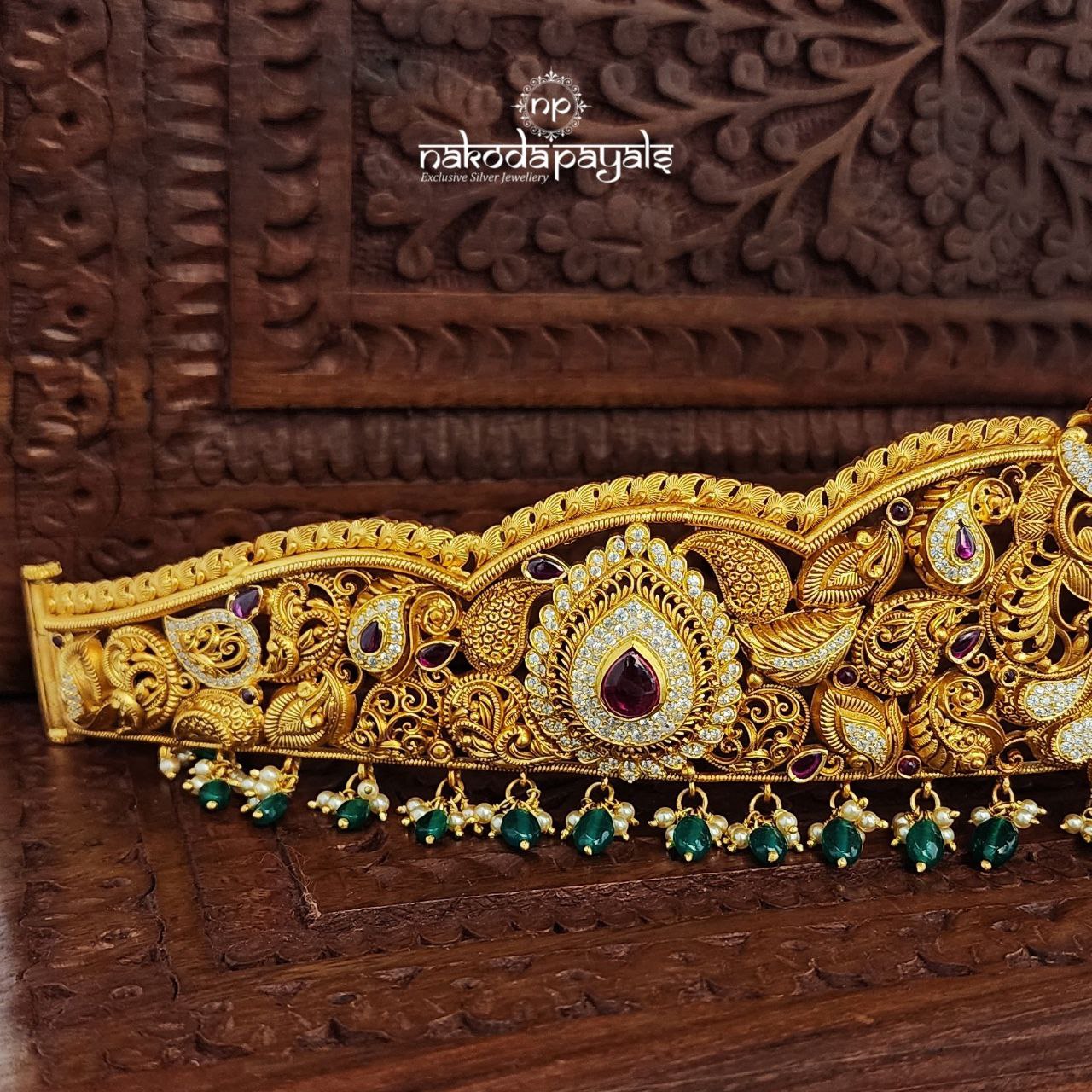 CZ Glorious Daab Green Drop With Belt (D0241)