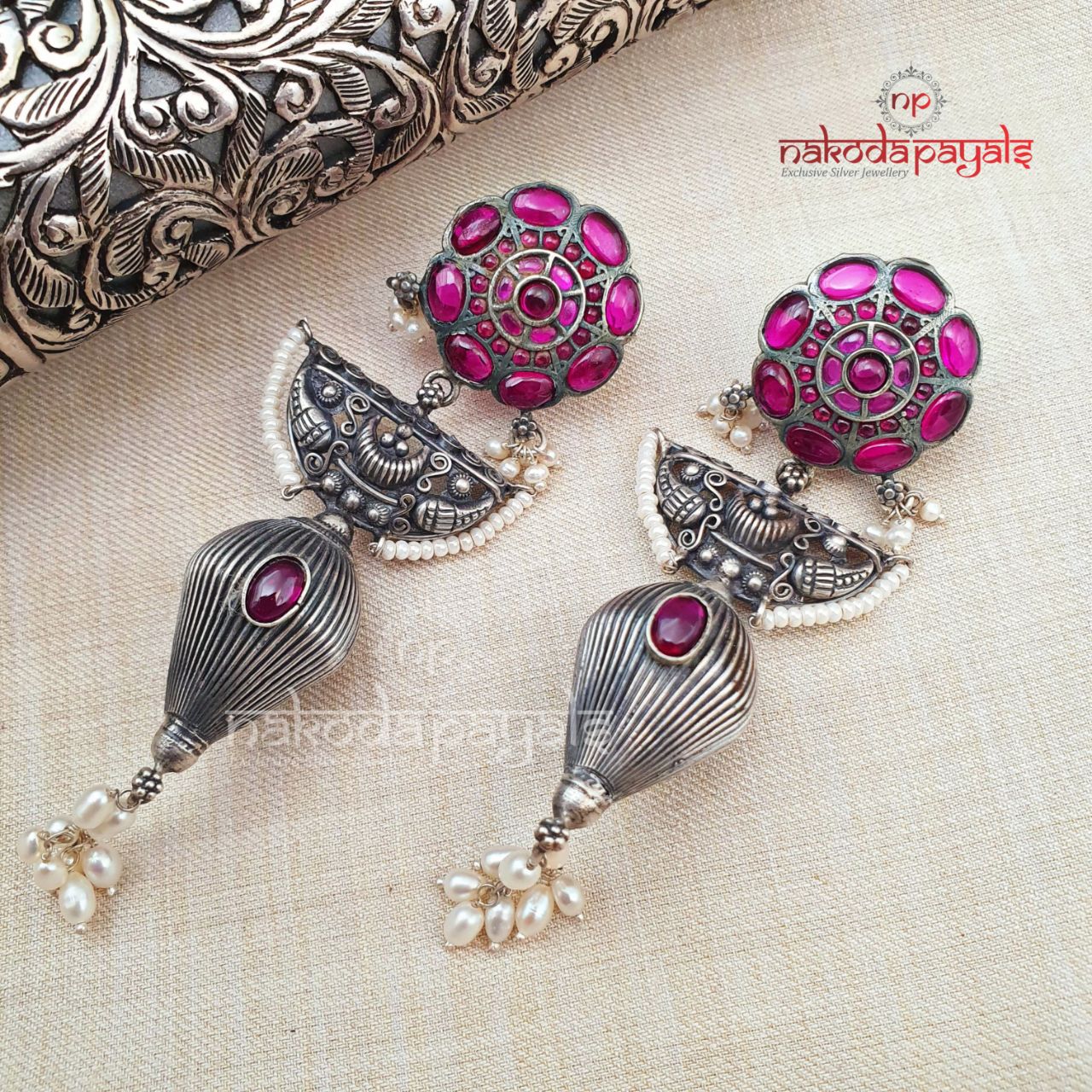 Lovely Floral Pearl Jhumka
