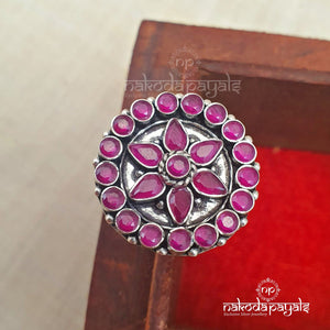 Imperial Look Floral Finger Ring (All Colours)