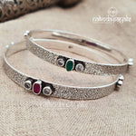 Red & Green Dot Bangle Pair