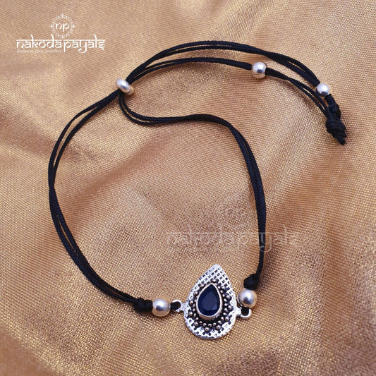 Blue Cutstone Thread Anklet NZ0183
