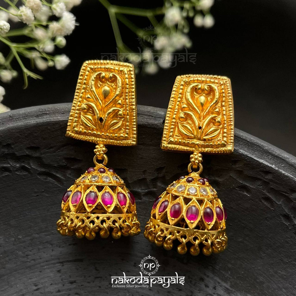 Blushing Kempu Jhumka