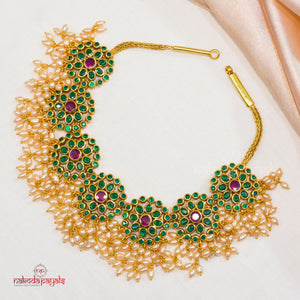 Green Floral Guttapusalu Neckpiece