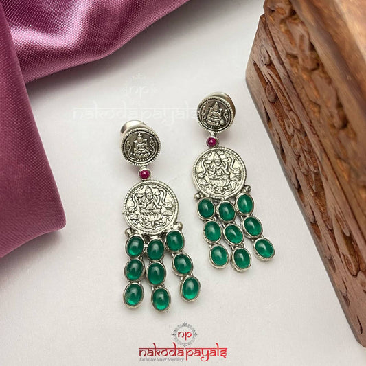 Lakshmi Coined Green Chandbali