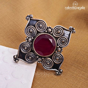 Four Petalled Ruby Ring