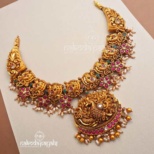 Antique Nakshi Peacock Guttapusalu Neckpiece (Gn1957)
