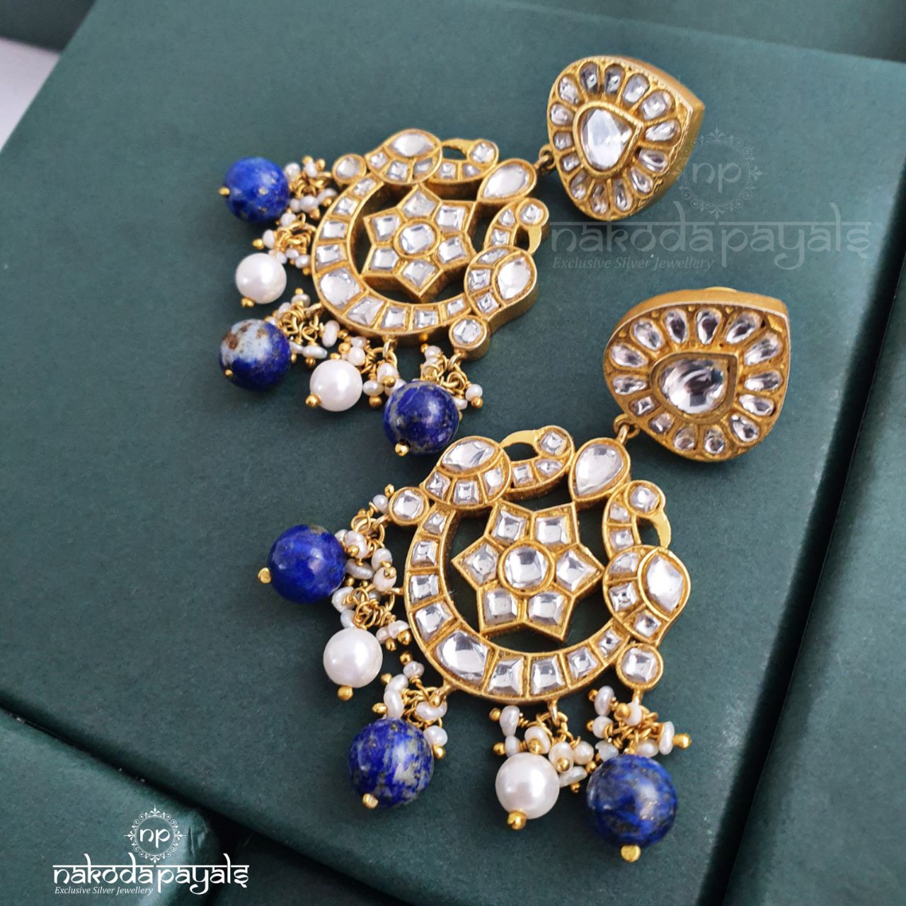 Lapis Kundan Neckpiece Set