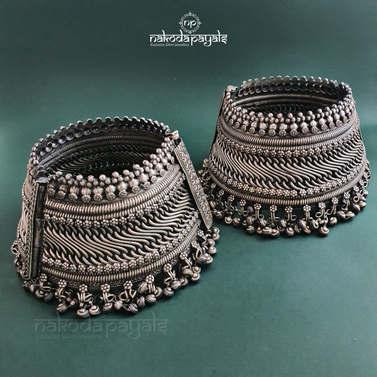 1137 Old Heavy Heirloom Silver Payal Anklets Indian  WOVENSOULS Antique  Textiles  Art Gallery