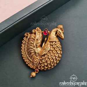 Engraved Peacock Pendant