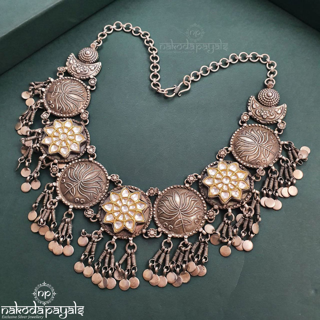 Tribal Lotus Kundan Neckpiece