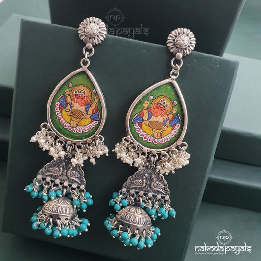 Turquoise Ganesha Jhumka