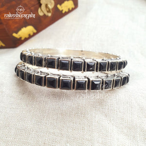 Black Onyx Bangle Pair