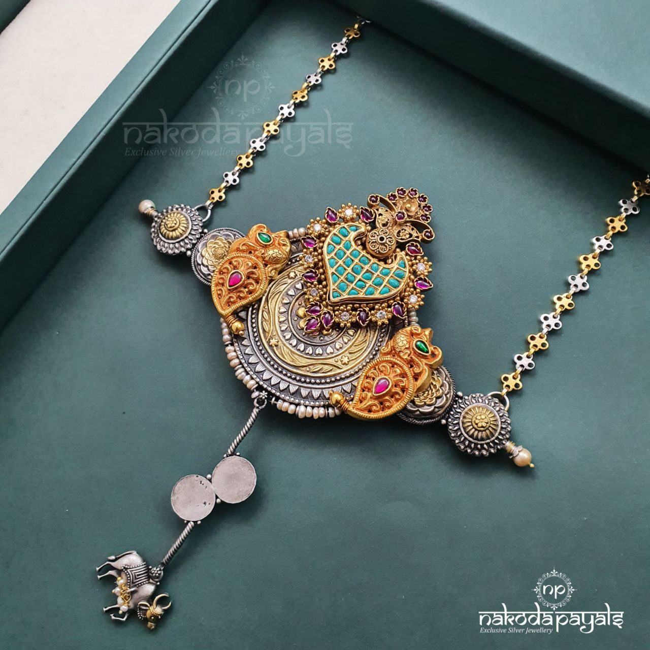 Variegated Cow Drop Neckpiece