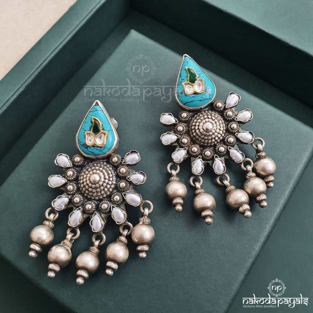 Turquoise Pearl Chandbali