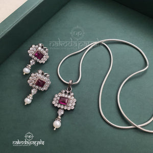 Classy CZ Pendant Set