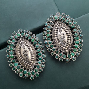 Oval Green Studs