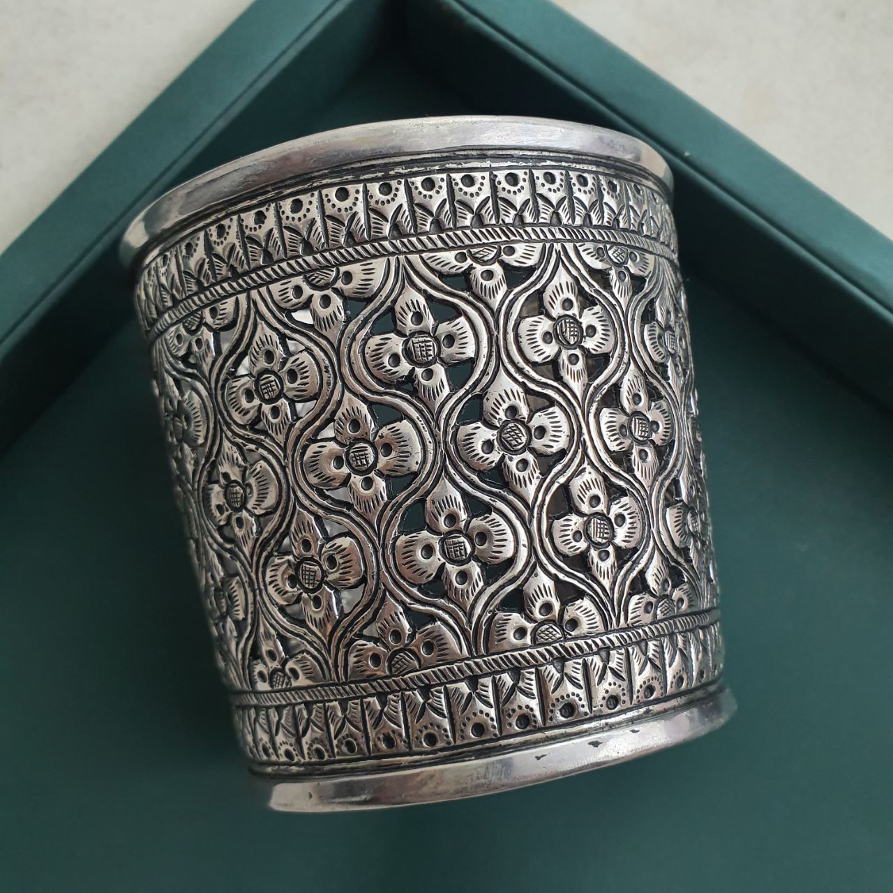 Carved Chitai Cuff Kada