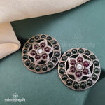 Captured Red Flower Studs