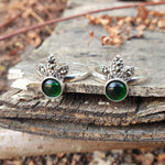 Leaf Crown Marcasite Toerings(Green)