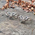 Thick Butterfly Marcasite Toerings