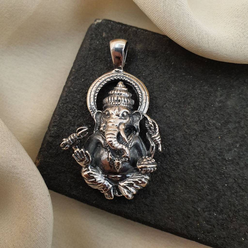 Ganesha Oxidised Pendant