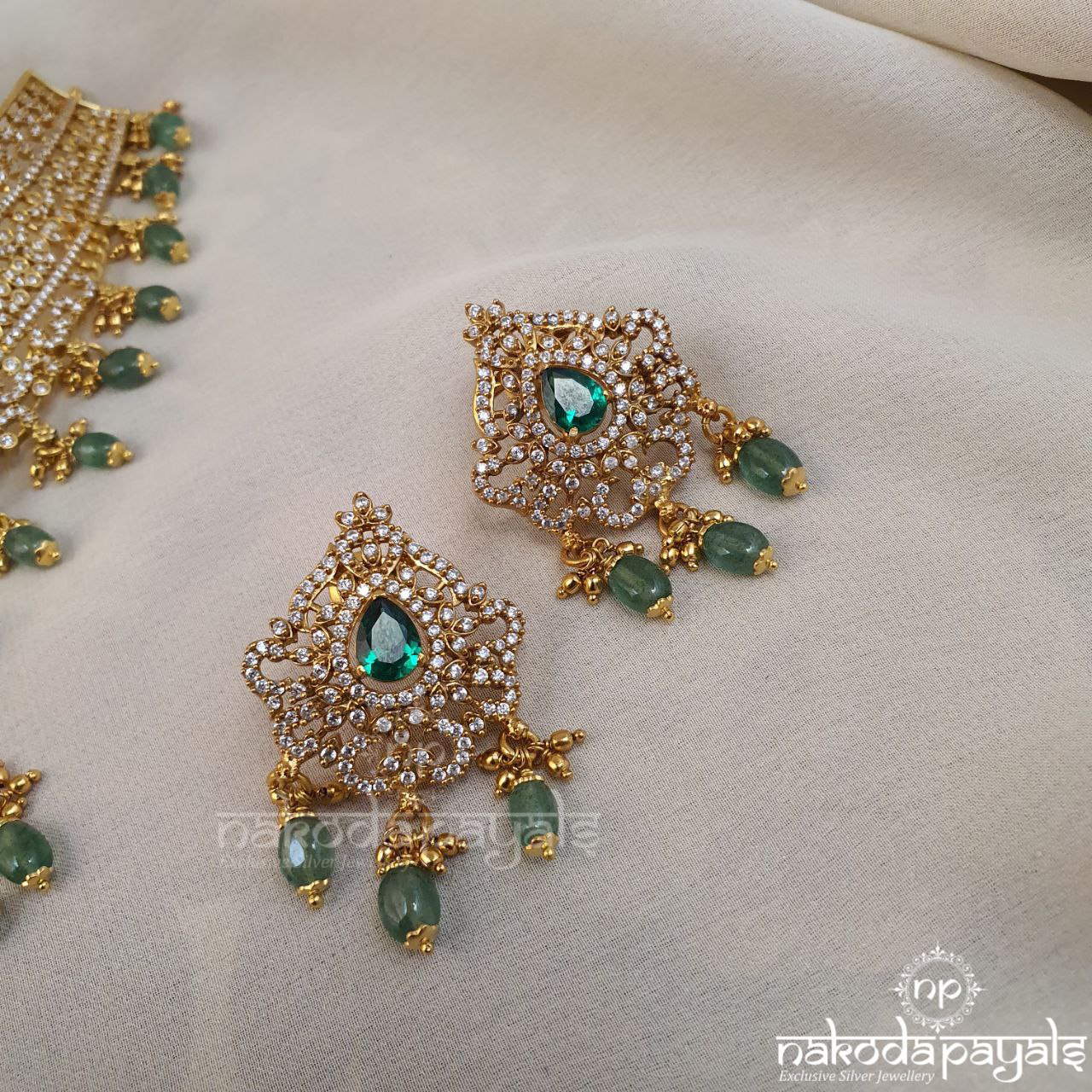 Schmick CZ Neckpiece With Earrings