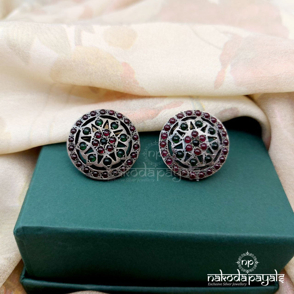 Shield Oxidised Studs