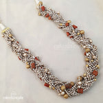 Braided Pearl Coral Neckpiece