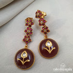 Trio Floral Garnet Chandbali (Ge3948)