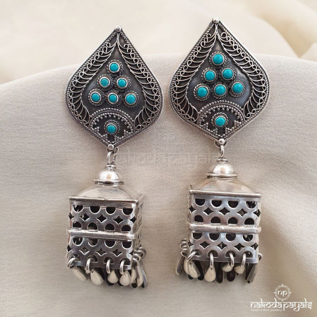 Turquoise Dangling Jhumka