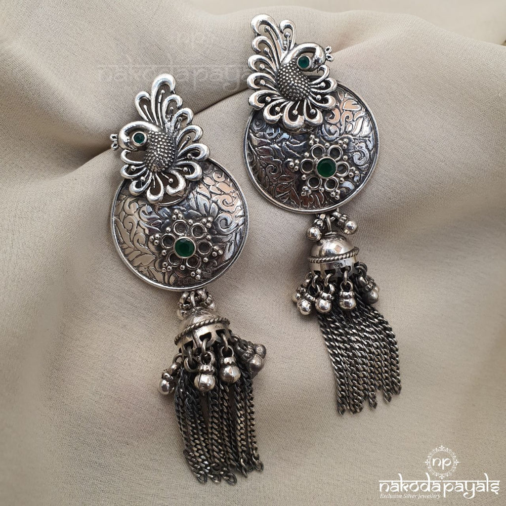 Showy Peacock Green Jhumka