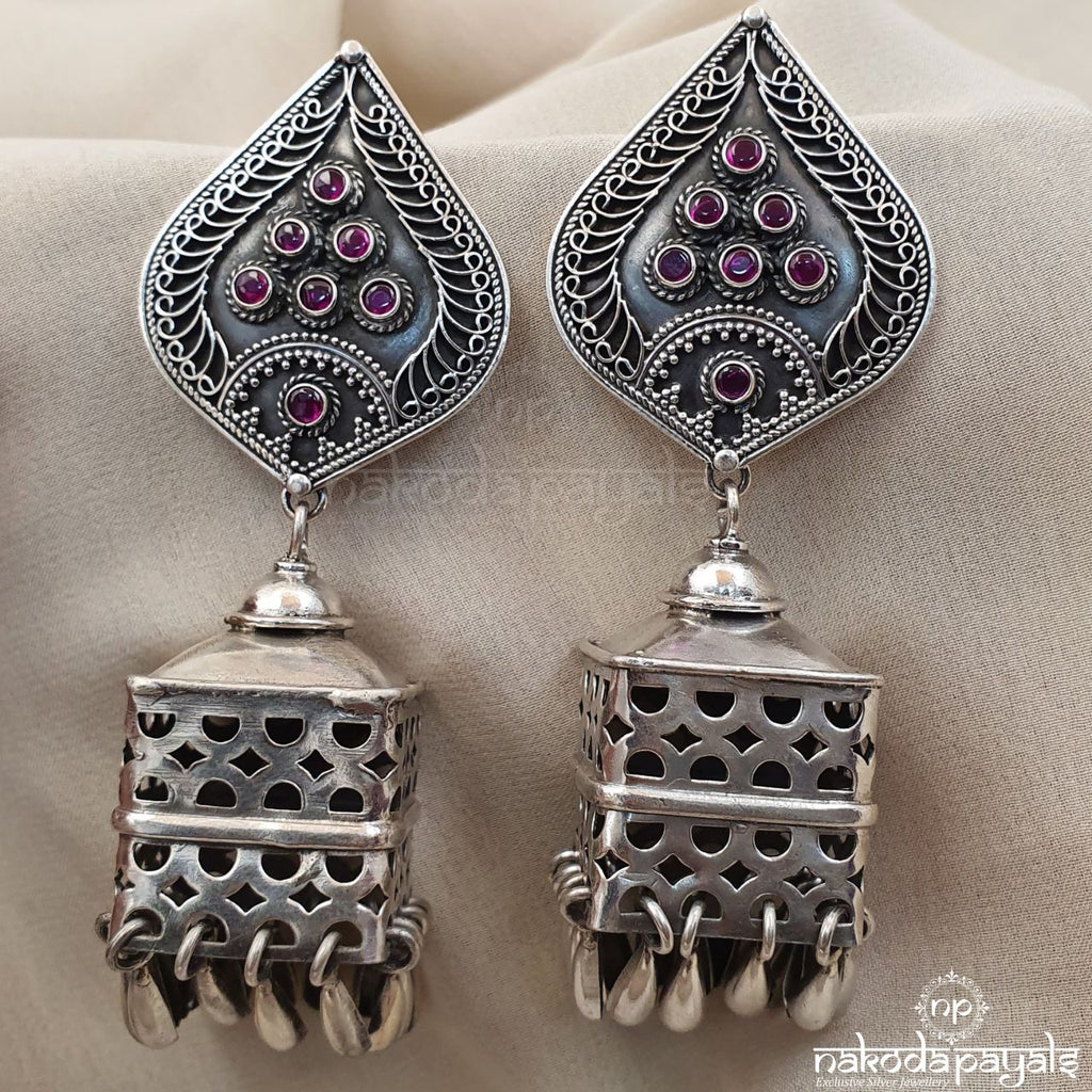 Dangling Oxidised Jhumka