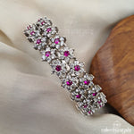 Floral Pink CZ Bangle Pair