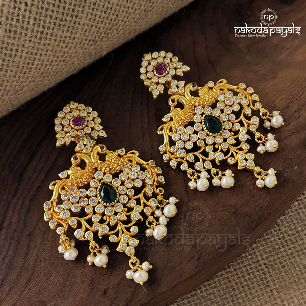 Scintillating Peacock Chandbali