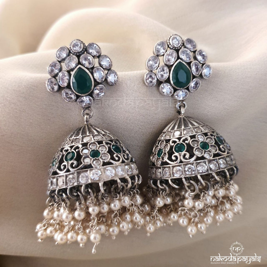 Green Pearly Jhumka (J4376)