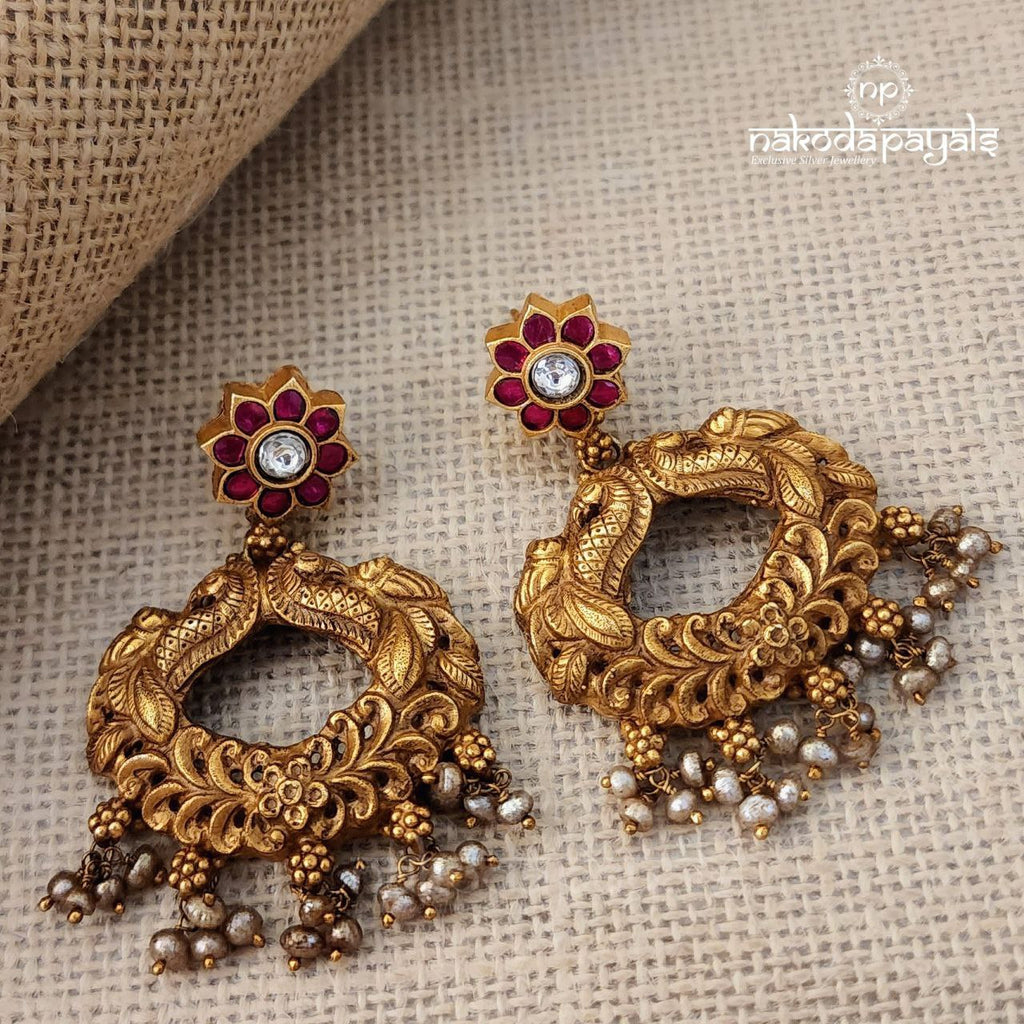 Floral Studded Chandbali (Ge4348)