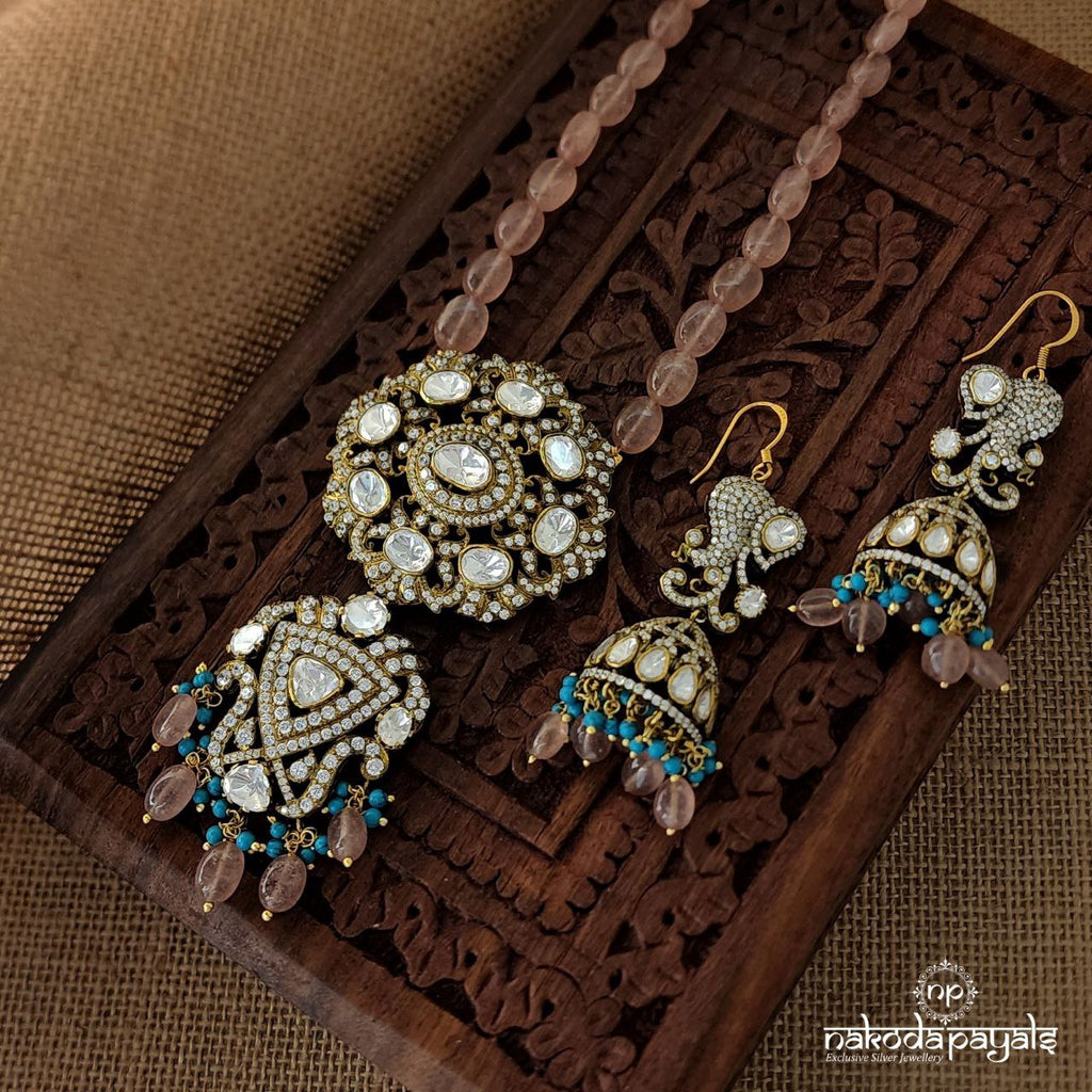 Elegant Beads Neckpiece With Earrings (GN5045)