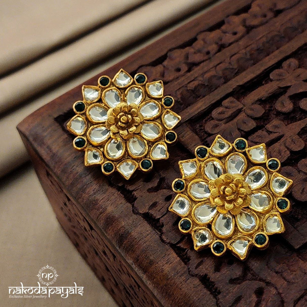 Floral Green Studs (Ge4526)