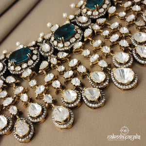 Quinate Green Neckpiece With Earrings (GN5123)