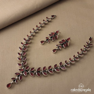 Red Twig Neckpiece With Earrings (N6875)