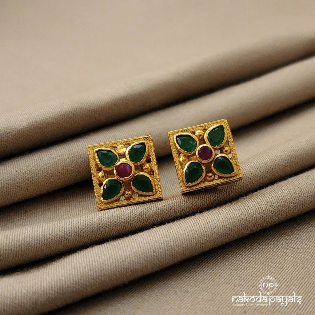 Mini Square Green Studs (Ge4576)