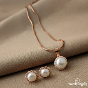 Sassy Pearl Pendant Set With Earrings (ST1125)