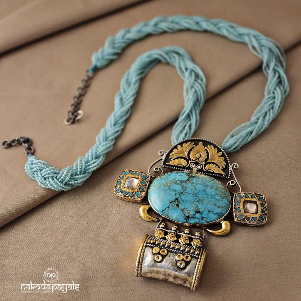Braided Turquoise Neckpiece (N6925)