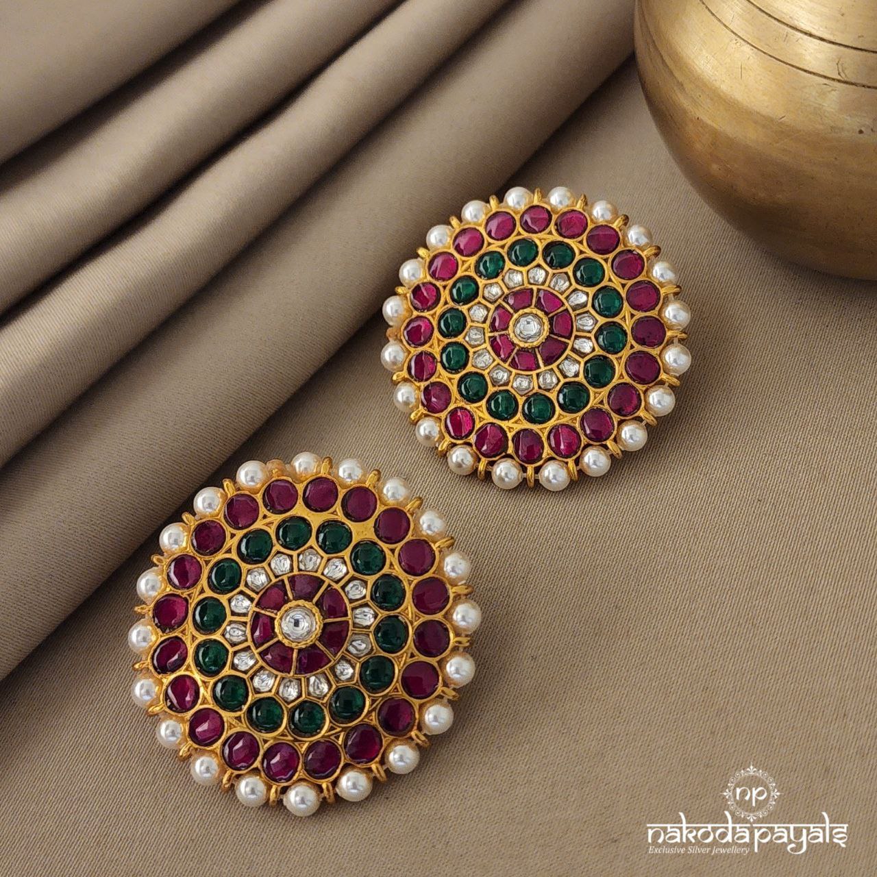 Embossed Kundan Studs (Ge4761)