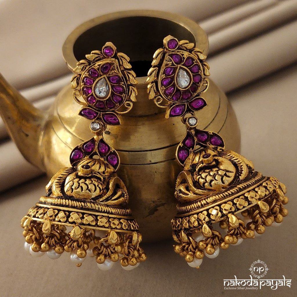 Mango Peacock Jhumka (Ge4768)