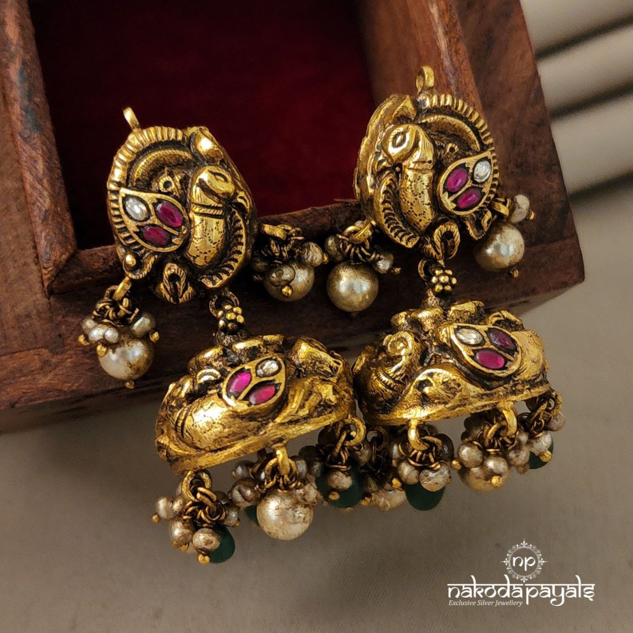 Nakshi Peacock Jhumka (Ge4786)